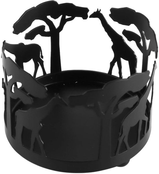 Supporto per candela in stile giraffa, accessori per la casa retro creativi neri