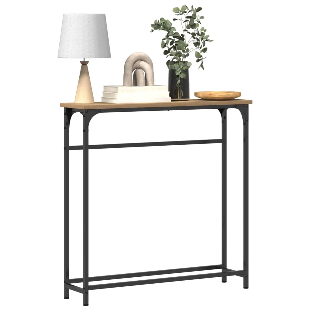 Table console Chêne artisanal 75 x 19,5 x 75 cm
