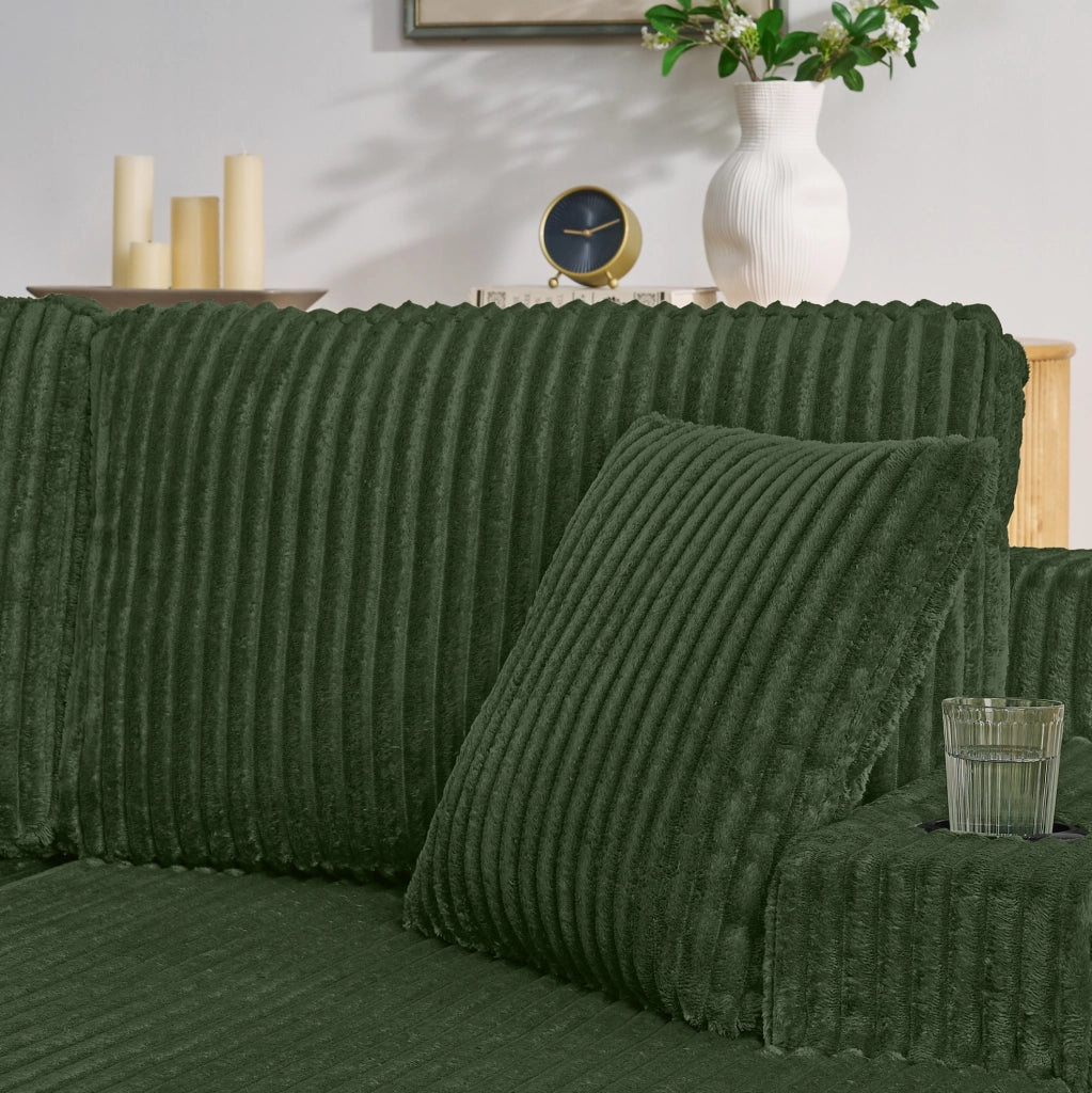 Divano 2 posti multifunzione; poltrona relax e letto; in velluto a coste verde