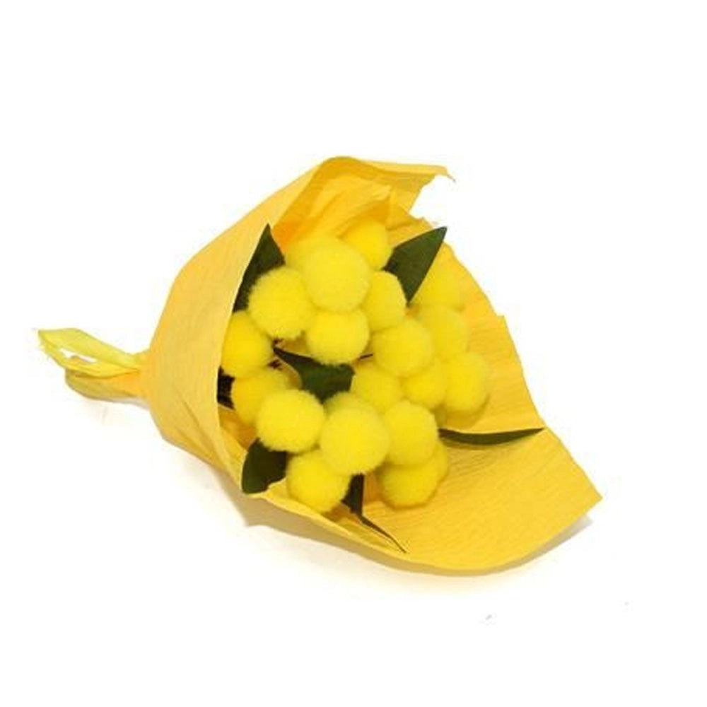Trade Shop - 2pz Bouquet Mini Mimosa Artificiale Idea Regalo Festa Della Donna Fiori Gialli -