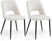 Set di 2 Sedie da Pranzo, 2 Sgabelli Alti da Bar, Sedia Imbottita con Schienale Vuoto e Gambe in Metallo, Set di Sedie da Cucina, Portata 150 kg, 48,5 x 57 x 85 cm