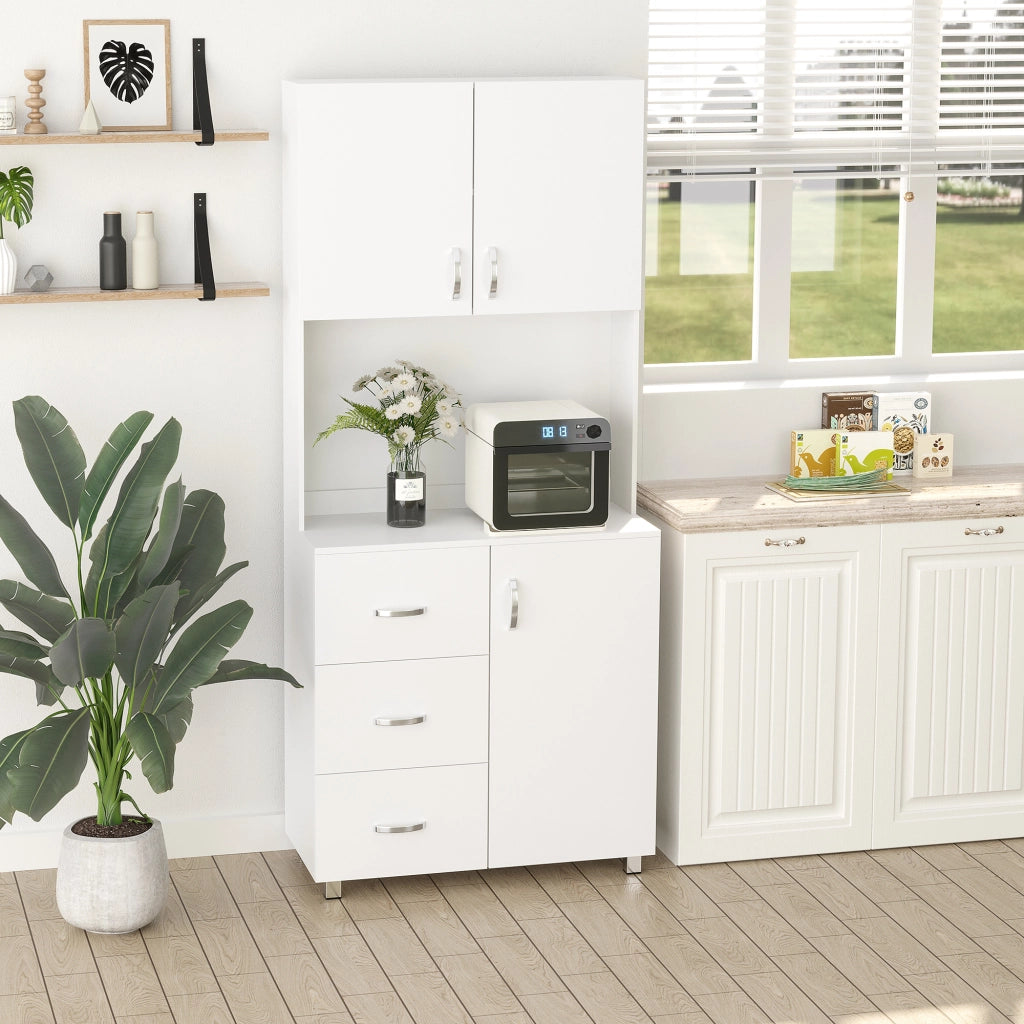 Credenza Moderna in Legno Bianco ¨C zephmum ¨C 80x39.5x183.5cm