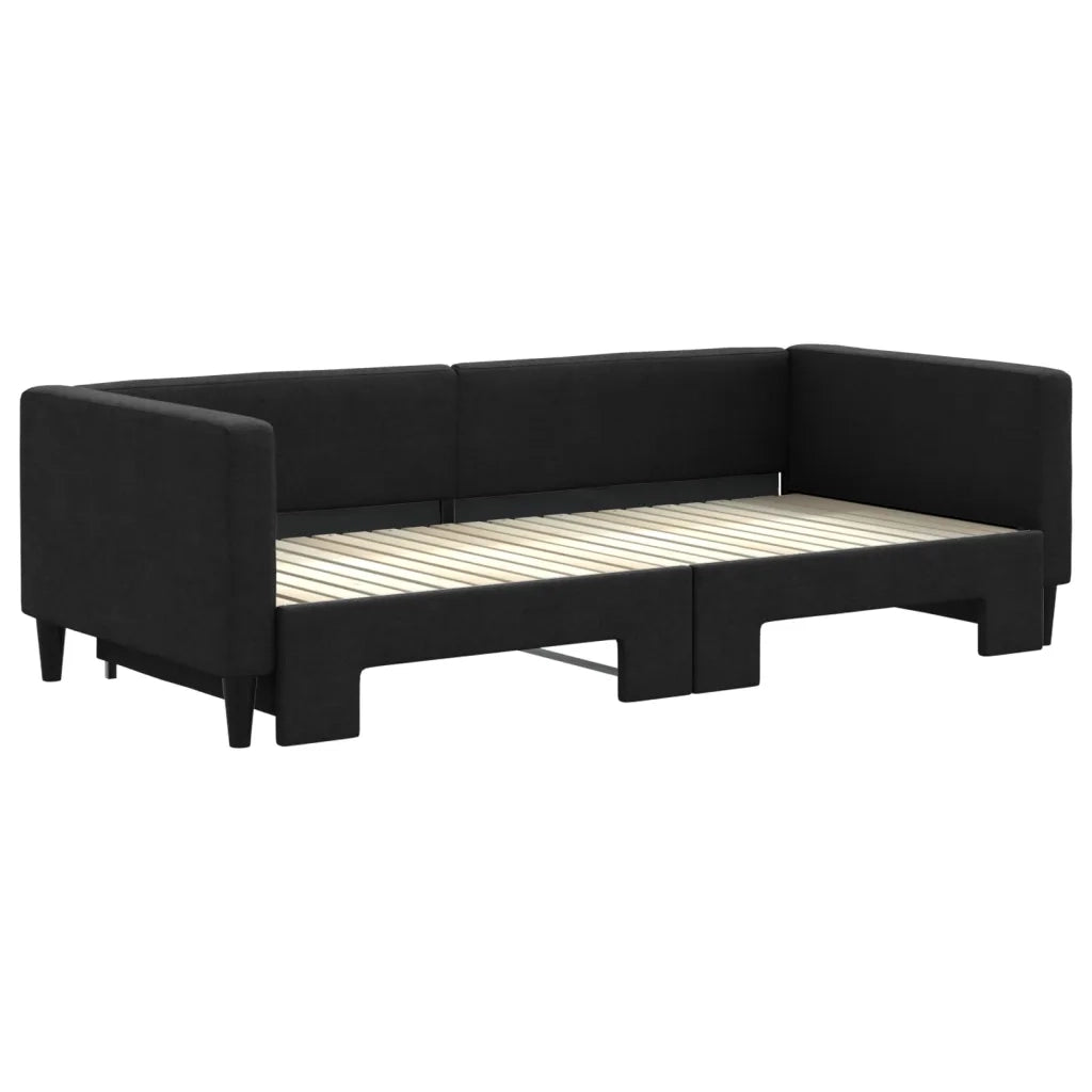Divano Letto con Letto Estraibile-Sofa Letto-Daybed Nero 90x200 cm in Tessuto 222306