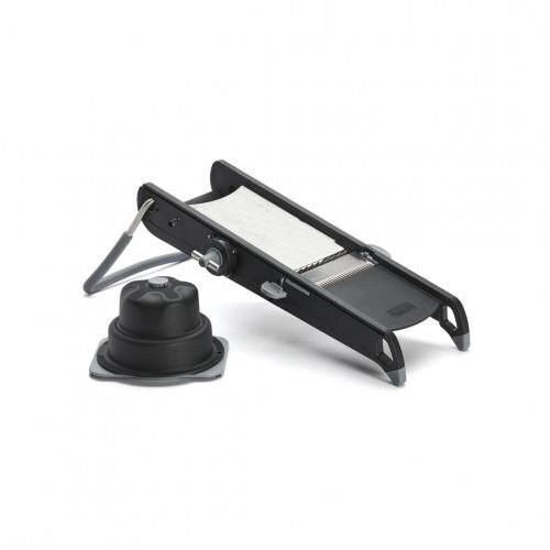 DE BUYER 2015.03 Mandolina Swing Plus Affettatrice Regolabile per Tagli Lisci Ondulati Julienne e Waffle in Acciaio Inox e Polimero Composito colore Nero