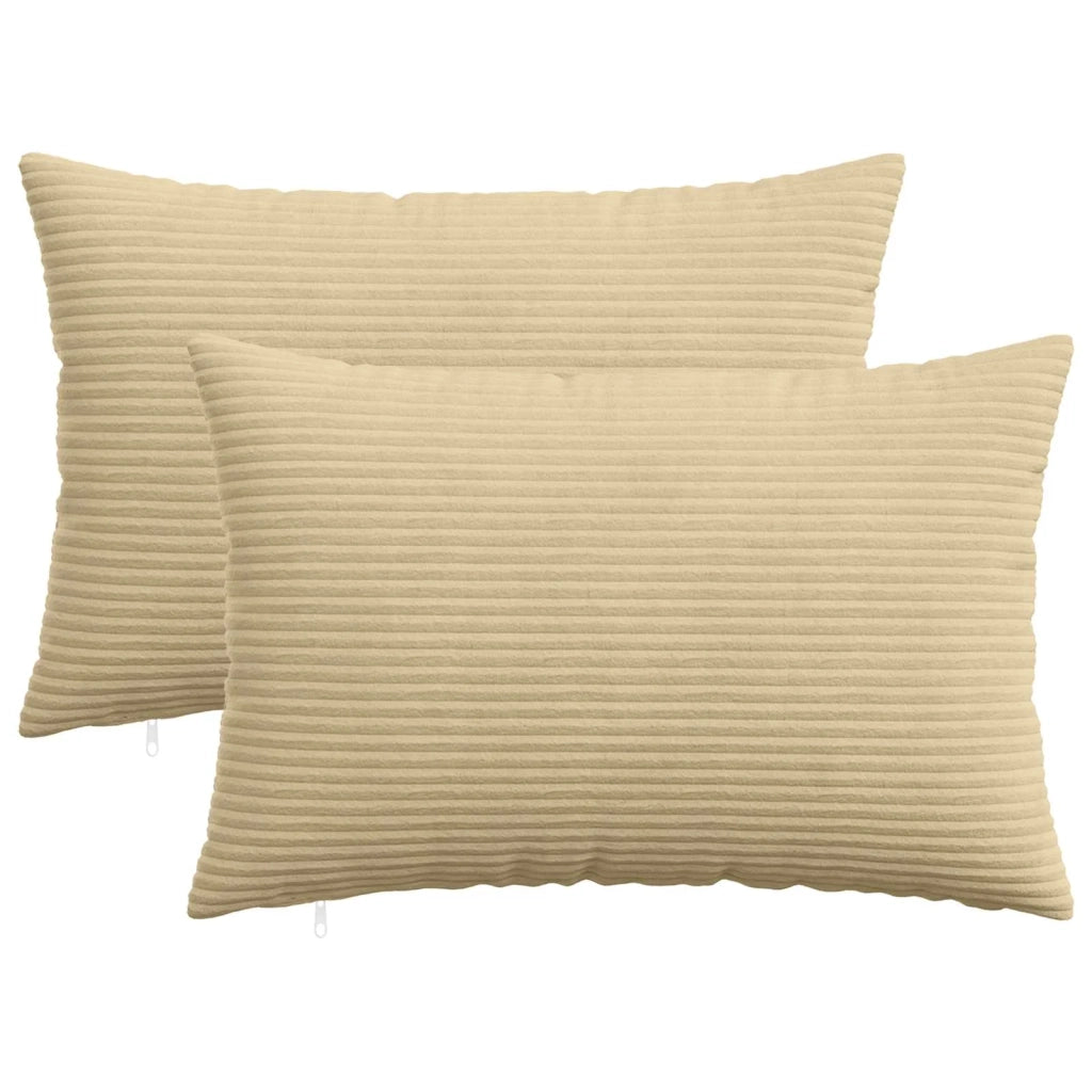 Federa 2 pcs HEERLEN Verde Grigio 40 x 60 cm corduroy 909213