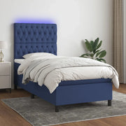 Letto a Molle con Materasso e LED Blu 80x200 cm in Tessuto cod mxl 33639