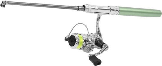 Combinazione Reel Mini Portatile per Pesca - Rots, Riviere e Mare - Peso Leggero - Visseria con Fila