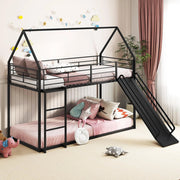 GIANTEX Letto a Castello per Bambini 90 x 200 cm, Letto a soppalco con Scivolo e Scala a 3 gradini, Struttura in Metallo con Barriera di Sicurezza e Conservazione, Senza Materassi (Bianco)