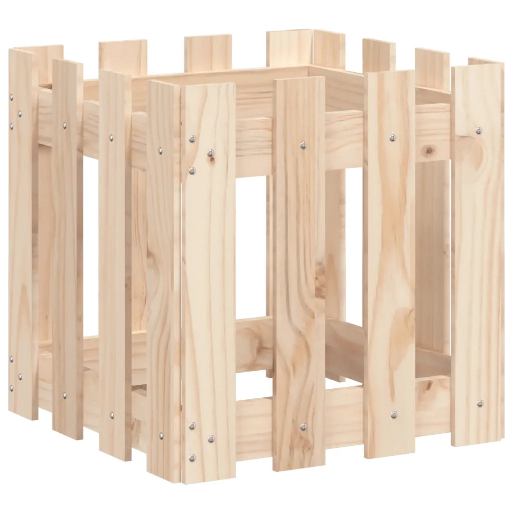 vidaXL Fioriera Giardino Design a Recinzione 40x40x40 cm Massello Pino