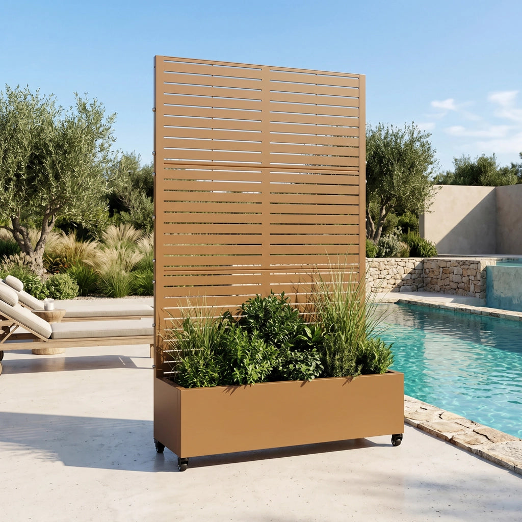 Fioriera con Spalliera Nodepp in Acciaio 190 x 120 x 38 cm - Marrone casa.pro