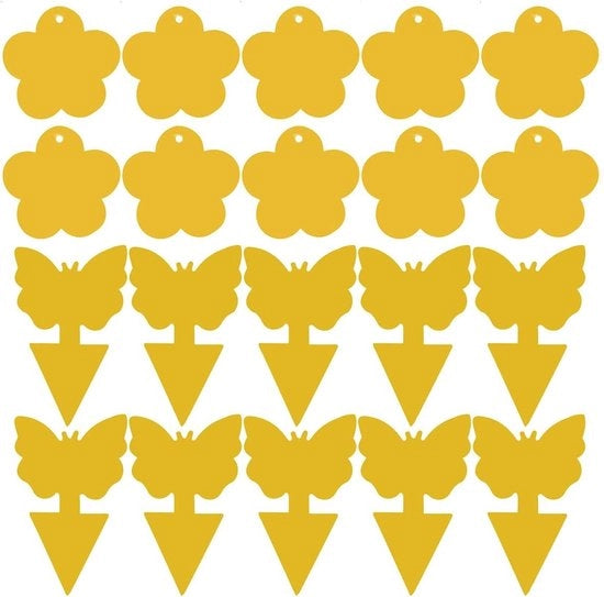 20 pezzi di Stick-on per catturare insetti per piante balcone giardino farfalle e fiori - Trappole adesive per insetti