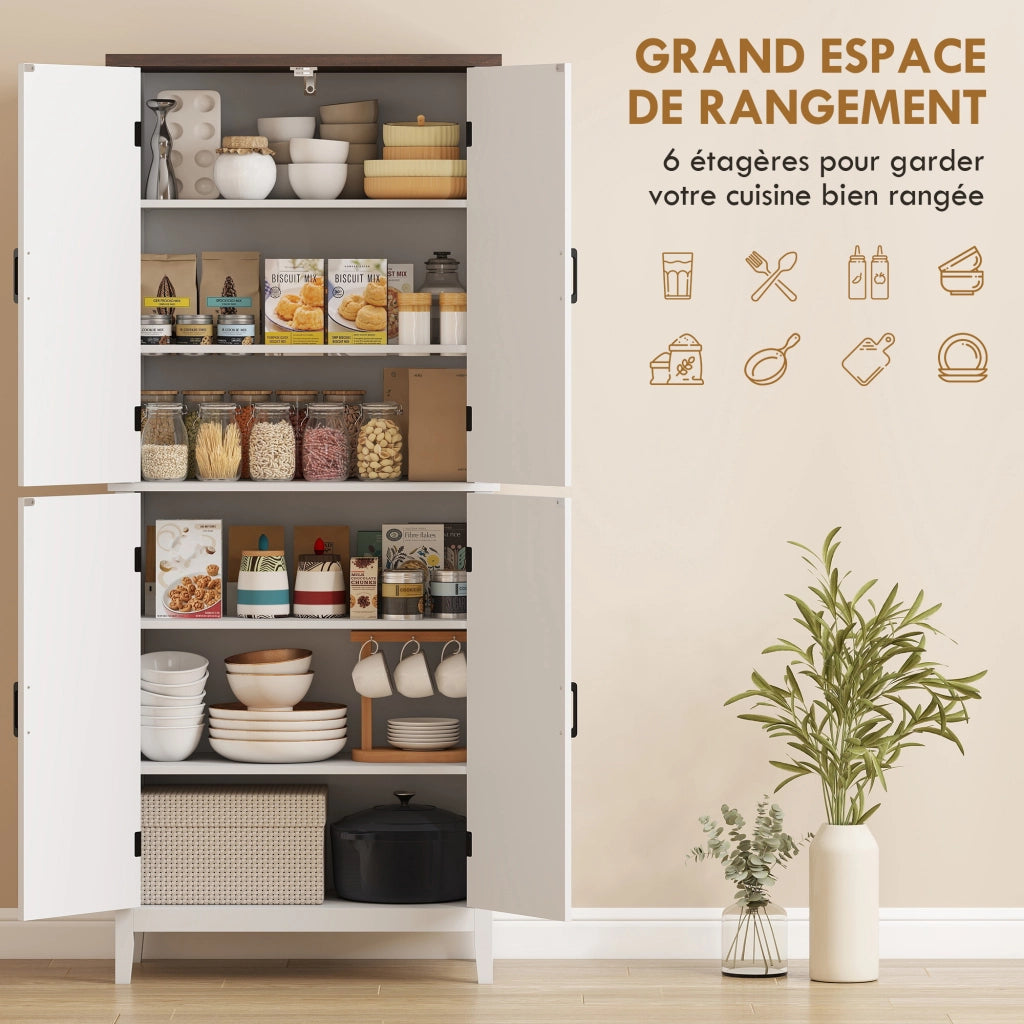 Armadio da cucina con ante ¨C zephmum ¨C bianco 76x40x178.5cm