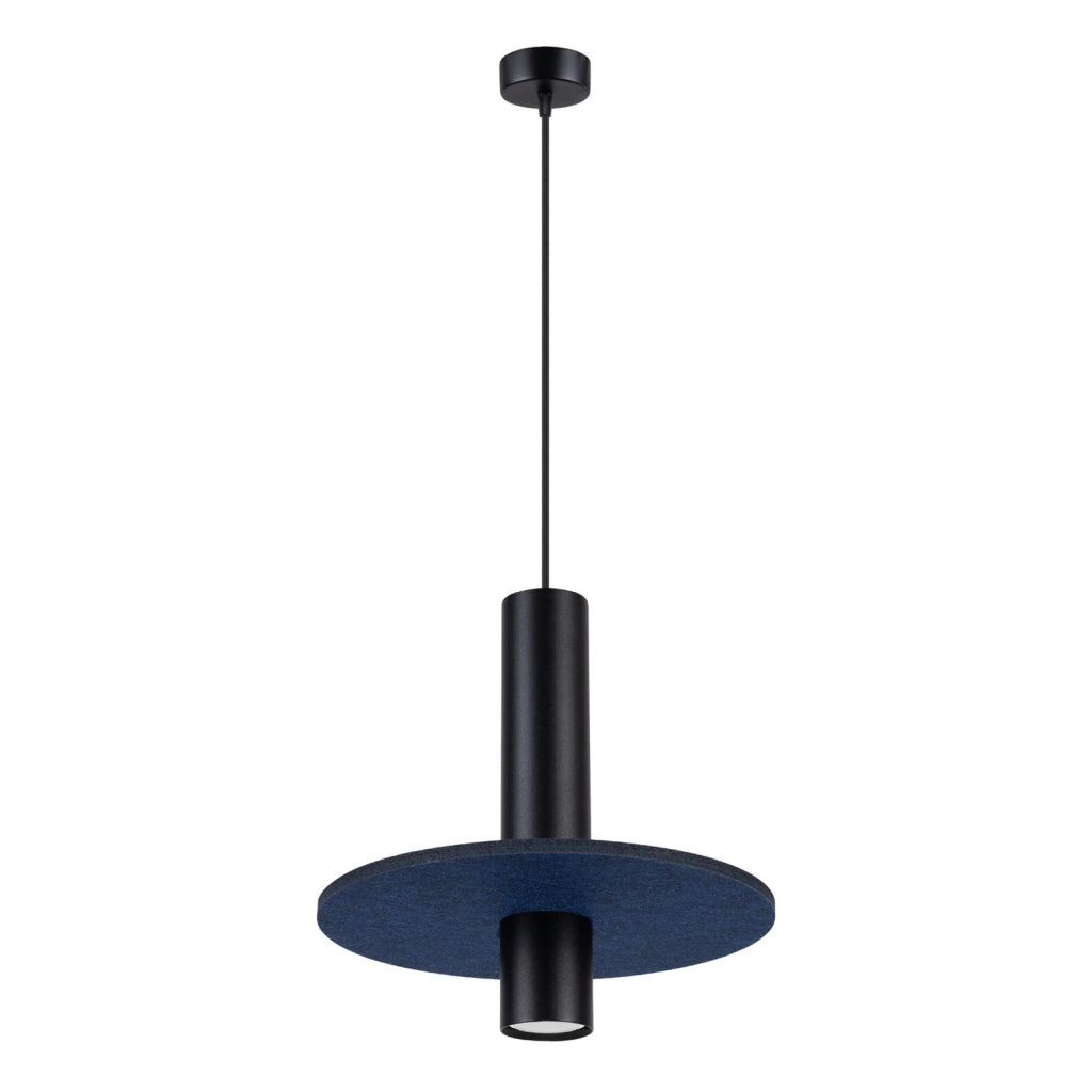 Sospensione moderna nera, disco feltro blu regolabile GU10 SCUTUM