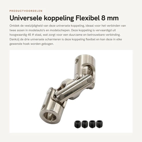 Koppeling Universale - Aderente Universale - Connettore - Fusto - Acciaio nr. 45 - 8 mm - Duraturo