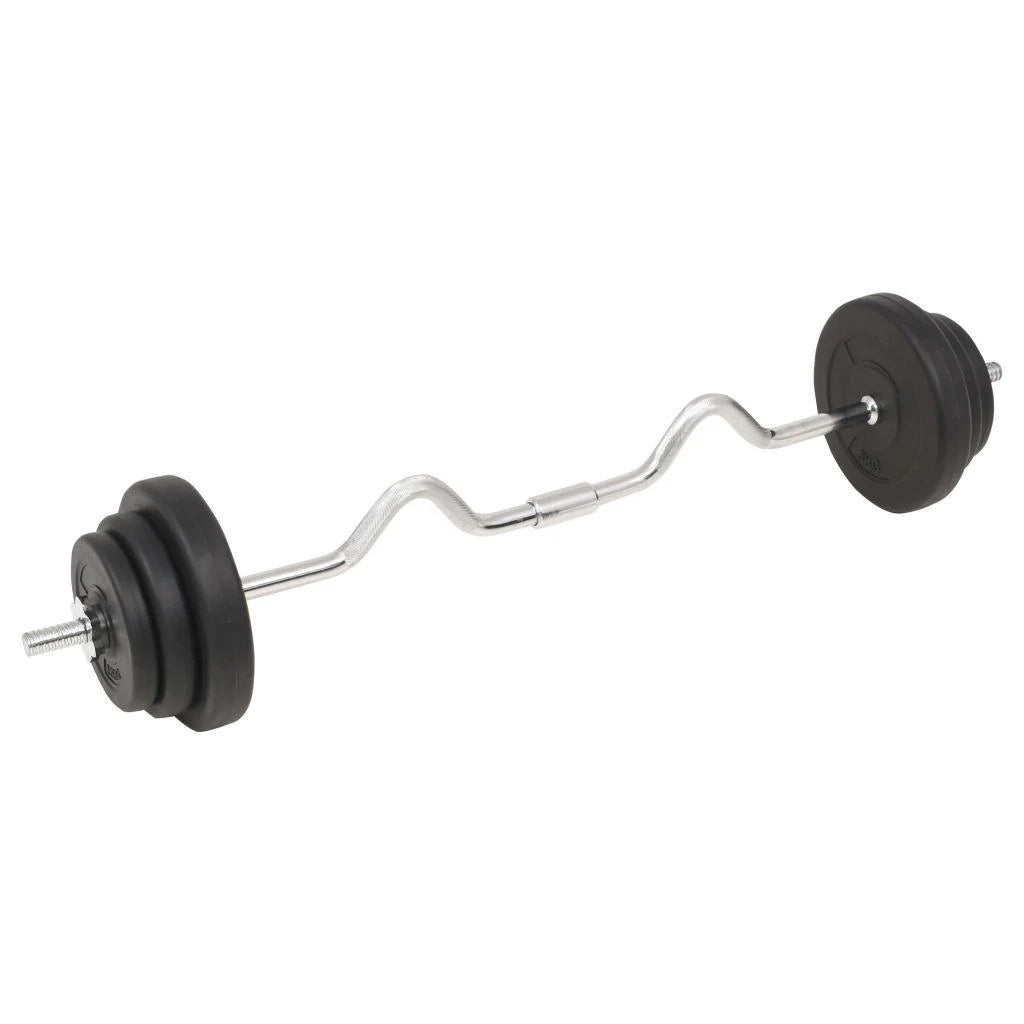 Set di manubri e bilanciere ondulato da 30 kg per fitness e bodybuilding nero 02_0000746