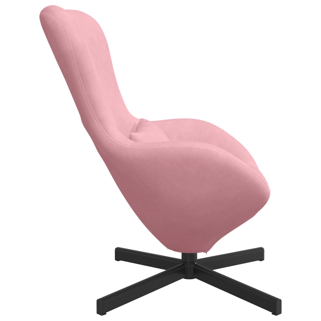Poltrona a Uovo in Velluto Rosa