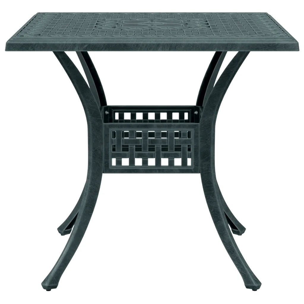 vidaXL Tavolo da Giardino Verde 80x80x75 cm in Alluminio Pressofuso