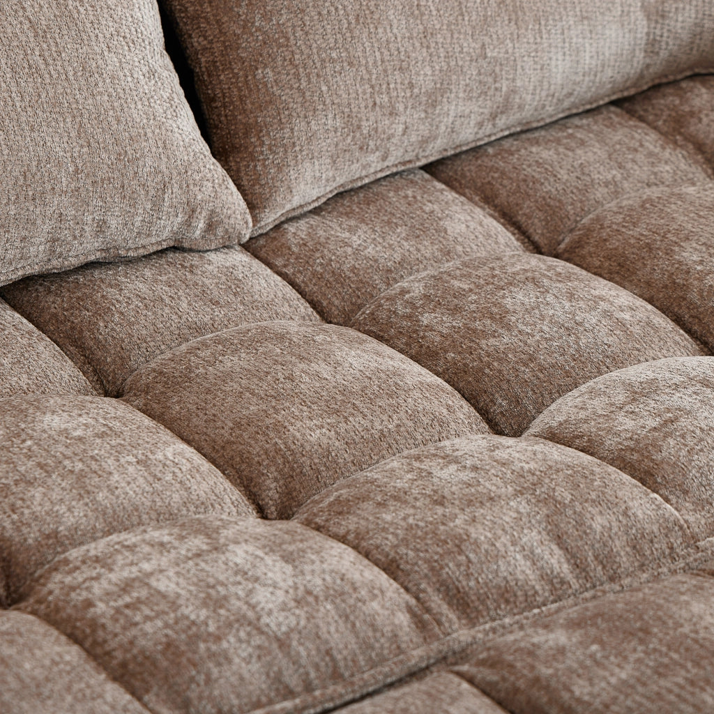 Divano letto 3 in 1 reclinabile in ciniglia marrone
