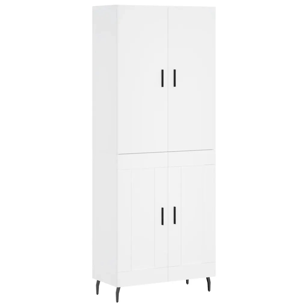 Credenza-Buffet-Armadio da cucina Bianca 69,5x34x180 cm in Legno Multistrato 722220