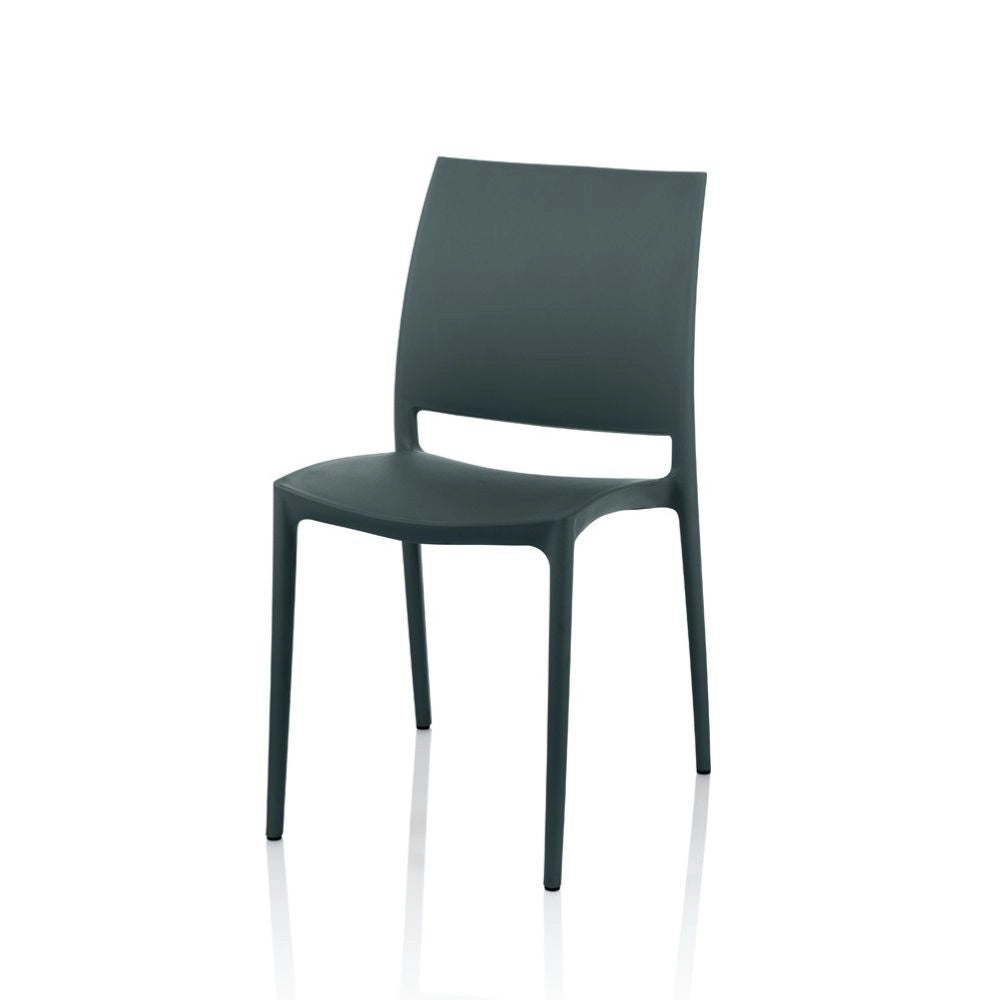 Set 4 Sedia polipropilene Curtis colore grigio metal