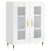 Credenza | Madia | Buffet da pranzo | Armadio da pranzo 69,5x34x90 cm in Legno Multistrato Bianco Lucido