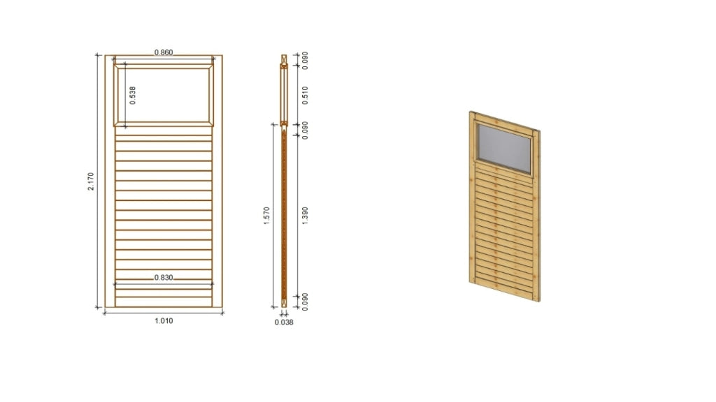 Pannello per pergolato 1,01x2,17m - ALT15 - ALTANKA