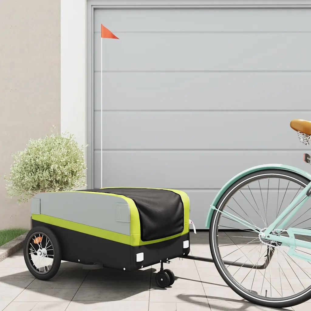 Rimorchio da Bici Nero e Verde 45 kg in Ferro CFW7697951