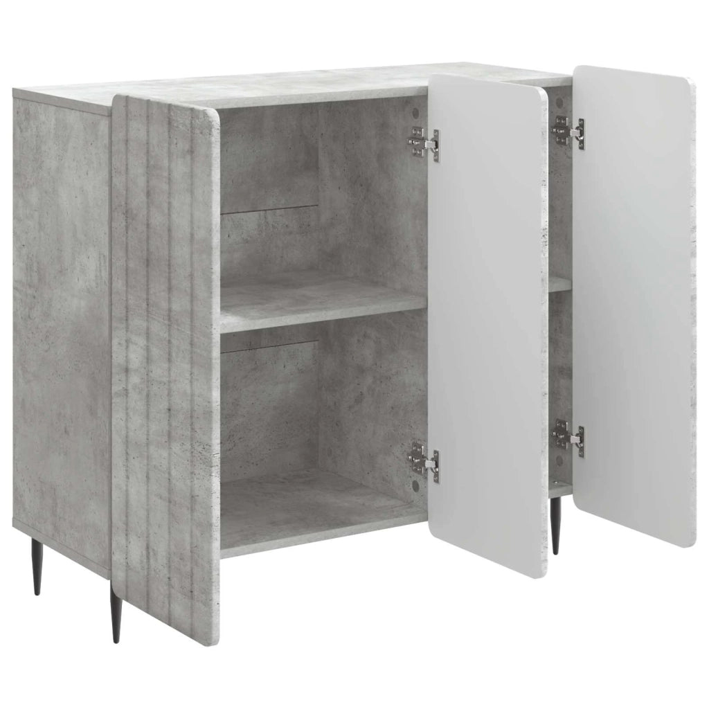Credenza | Madia | Buffet da pranzo | Armadio da pranzo Grigio Cemento 89 x 34,5 x 82 cm Legno ingegnerizzato