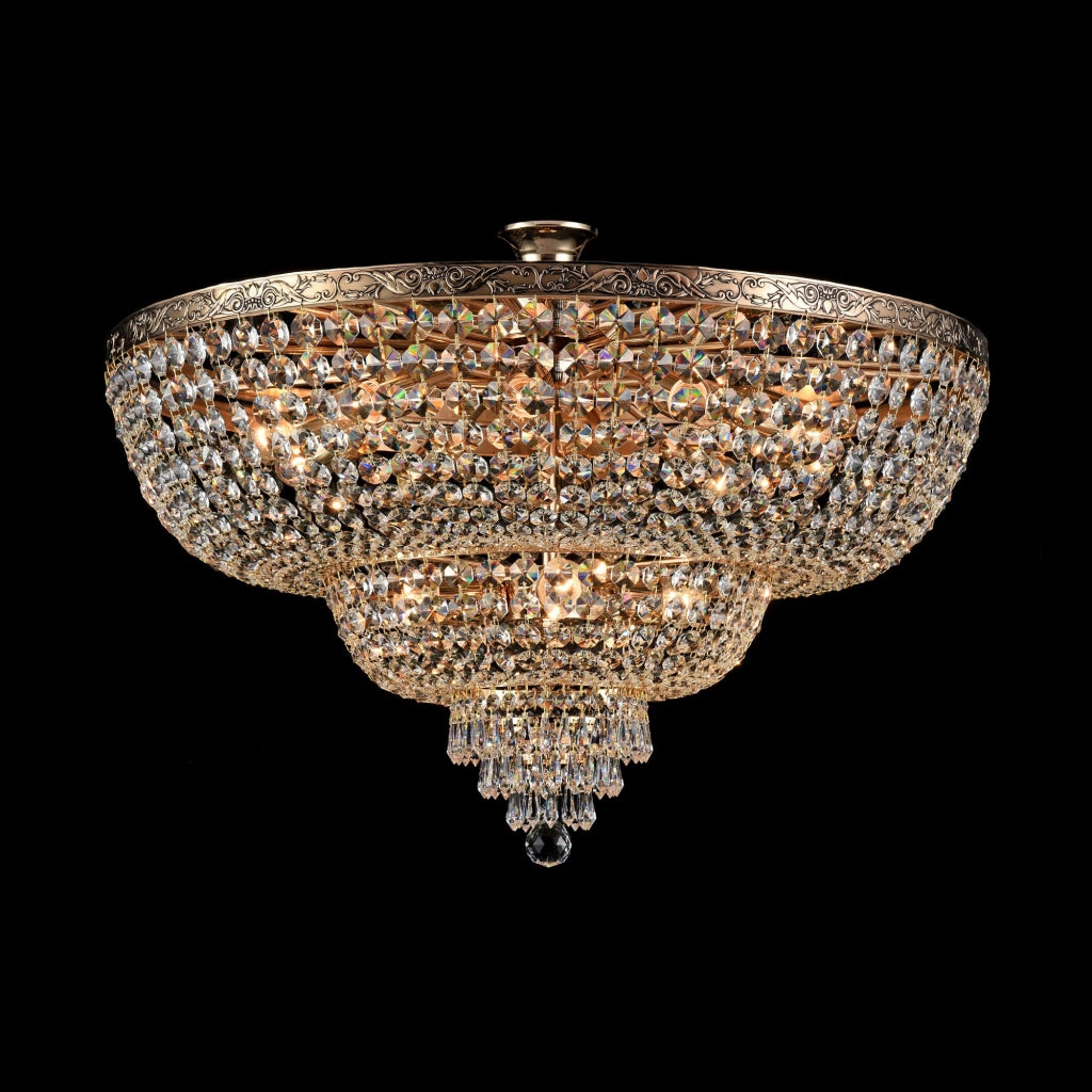 Maytoni Plafoniera contemporanea Palace 14 luci E27 oro metallo cristallo