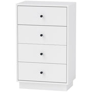 Cassettiera con 4 cassetti e superficie d'appoggio; stile moderno per camera da letto e ingresso; bianco; 47×29×75 cm