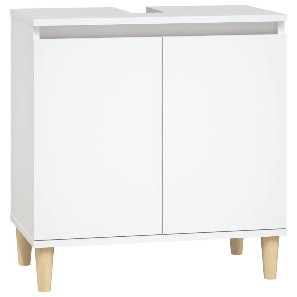 Set Mobili da Bagno | Armadio da bagno 3 pz Bianco in Legno Multistrato