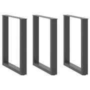 Set di 3 gambe regolabili per tavolo da pranzo a forma di U 70 x 73 cm aspetto moderno acciaio antracite 02_0057442