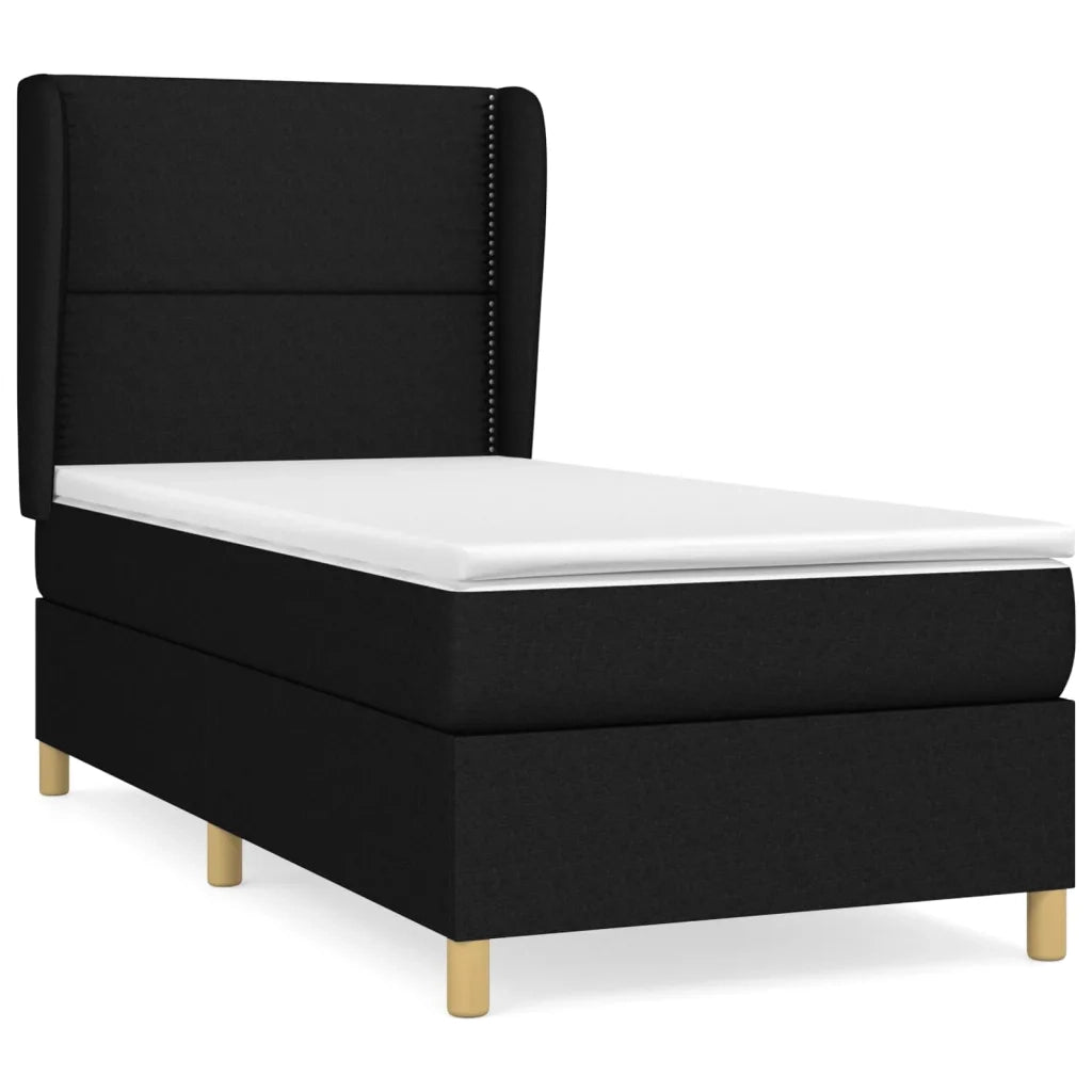 Giroletto a Molle con Materasso Nero 90x200 cm in Tessuto 3128415