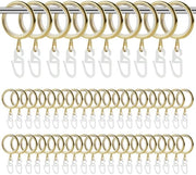 Girandole in Metallo con Grappoli, 50 pezzi di Girandole in Metallo con Grappoli e Anello Silenzioso, Diametro Interno 27 mm, Girandole per la maggior parte delle Cordicelle di Tendina