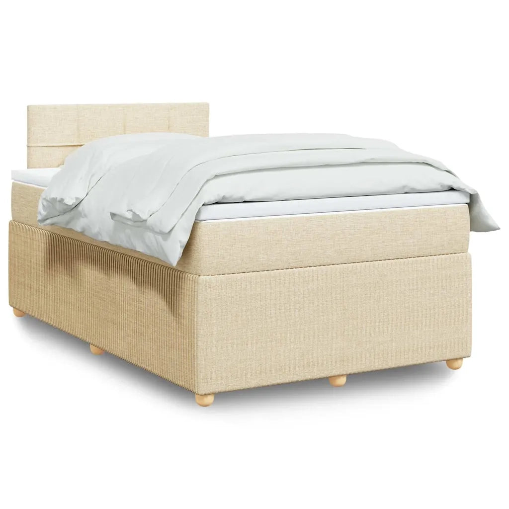 Giroletto a Molle con Materasso Crema 120x200 cm in Tessuto 3287428