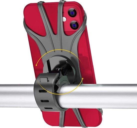 Sostegno per telefono bicicletta - 360 gradi rotativo - Adattabile - Rimovibile silicone - Universale per schermi da 4"-6.5" - Compatibile con iPhone, Huawei Mate, Samsung Galaxy - Sostegno per telefono bicicletta per schermi da 4"-6.5