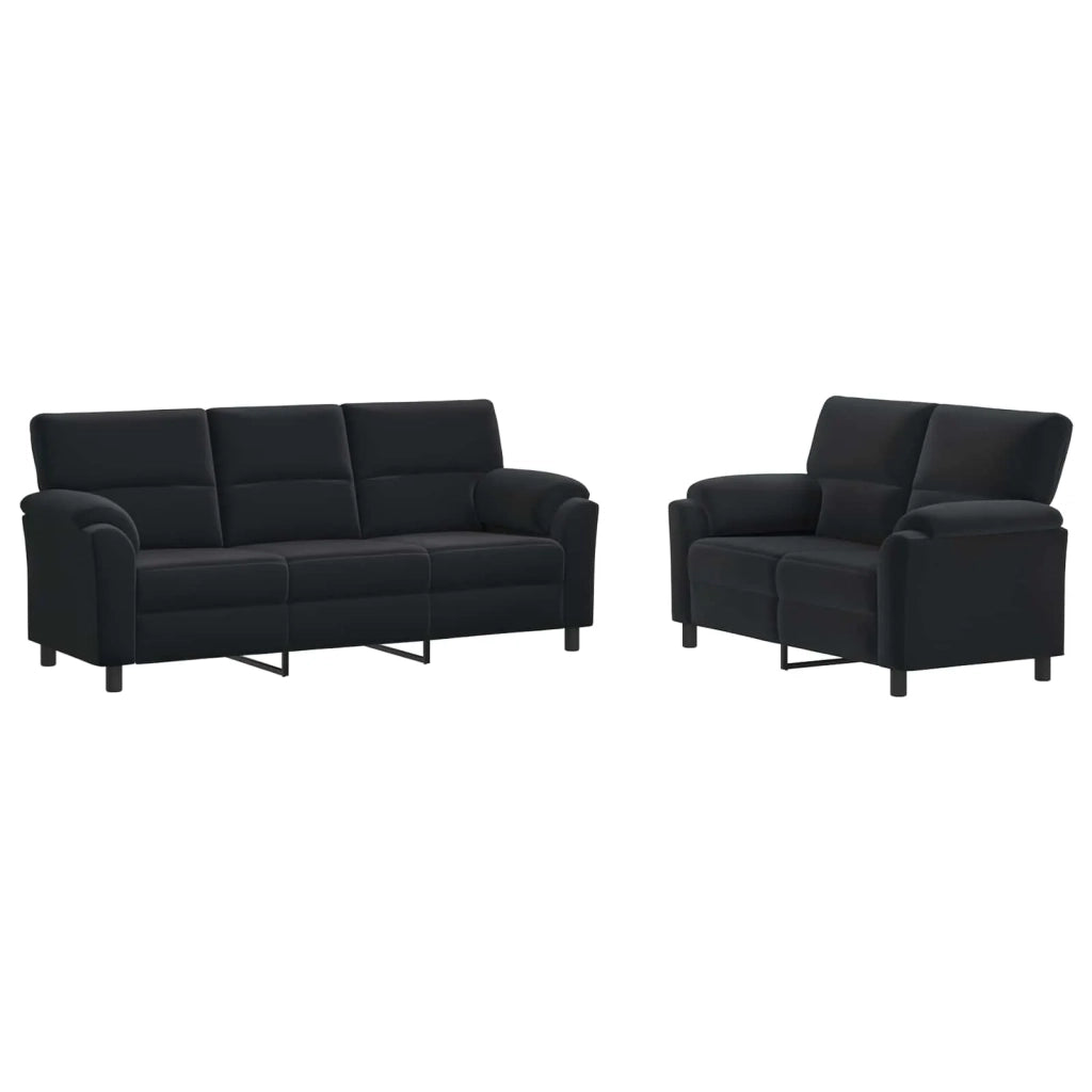 Set di divani 2 pcs Nero Velluto 3430496