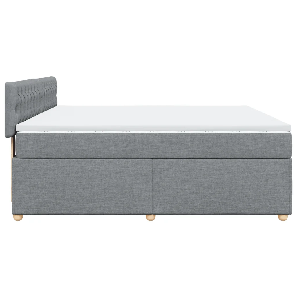 Giroletto a Molle con Materasso Grigio Chiaro180x200 cm Tessuto