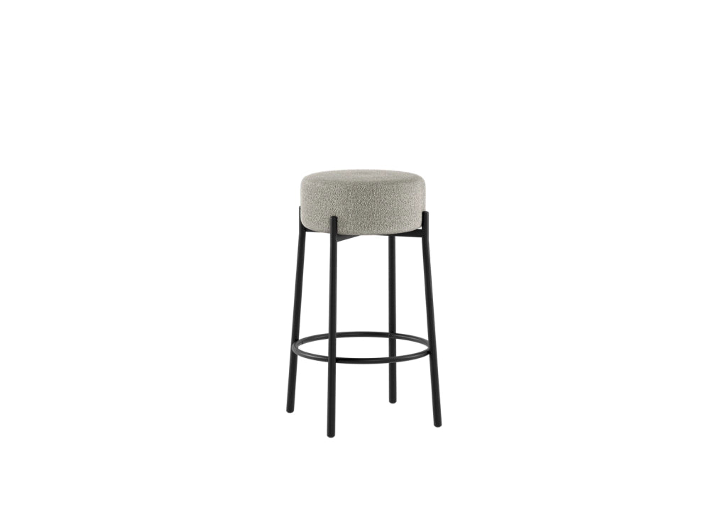 Set 2 Sgabelli Syd 41x41x67 cm in Tessuto Grigio Chiaro