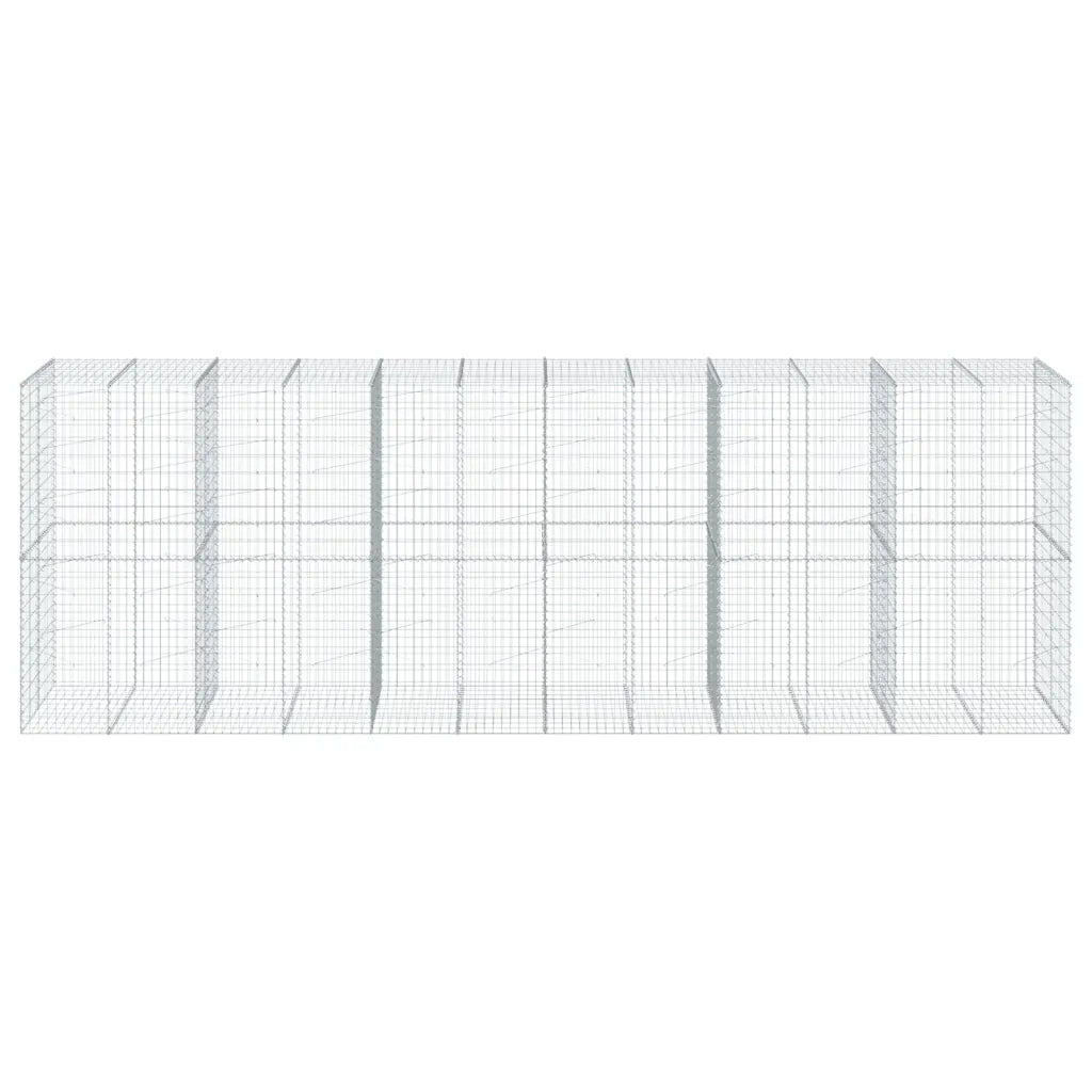 Cesto Gabbione con Copertura 600x100x200 cm in Ferro Zincato 3295235