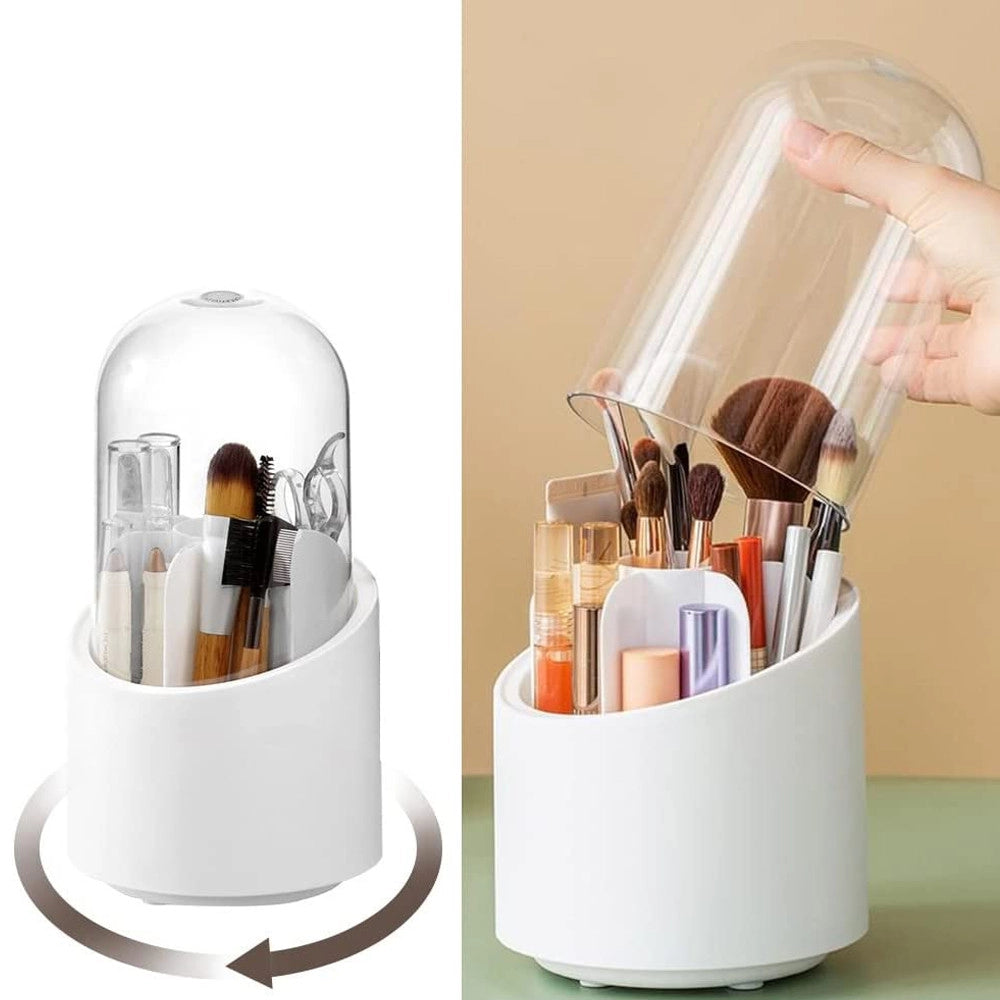 Trade Shop - Organizer Porta Trucco Anti Polvere Make Up Tazza Rotante 360° Impermeabile -