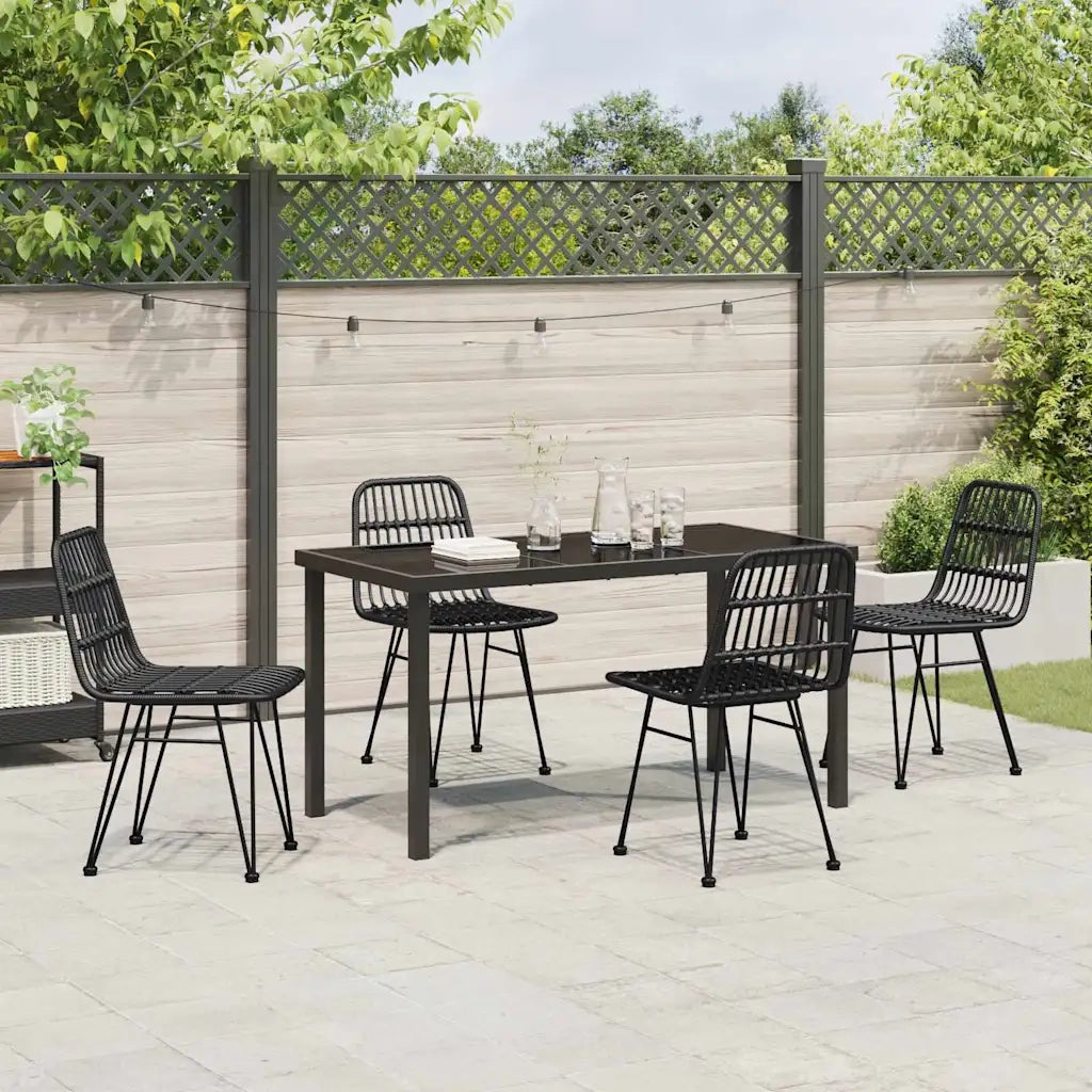 Set da Pranzo per Giardino 5 pcs Nero