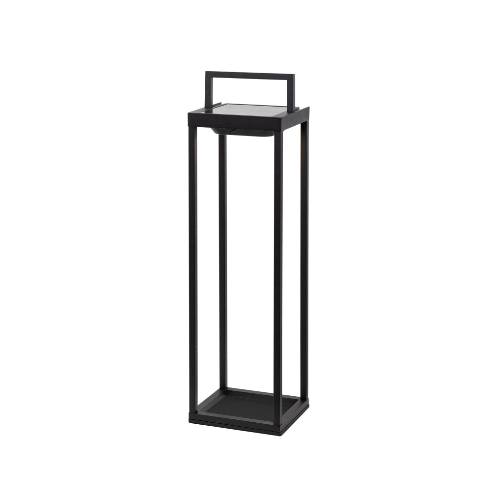 Zafferano - Lanterna Home solar 2 a led 56,4cm - Lampada da parete e da tavolo 2W con batteria e sensore crepuscolare - Nera