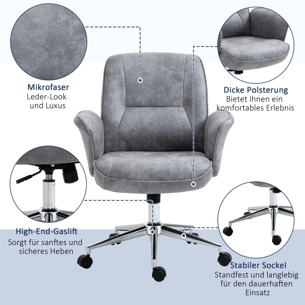 Sedia da ufficio con schienale regolabile ¨C zephmum ¨C tessuto grigio chiaro