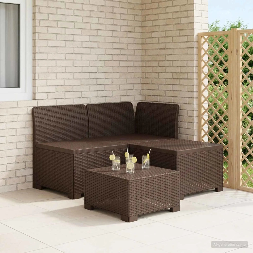 Divano da Giardino a 3 Posti in Aspetto Rattan PP Marrone 8011885