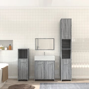 Set Mobili da Bagno 4 pz Grigio Sonoma in Legno Multistrato cod mxl 16355