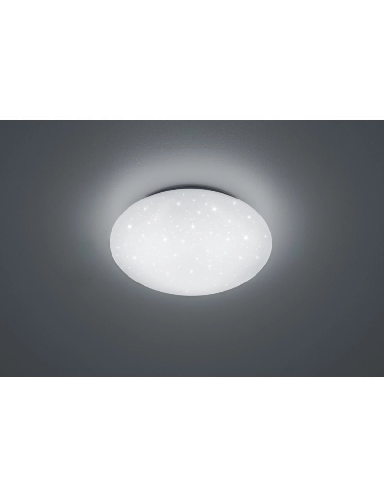 Plafoniera Led IP44 Dimmerabile Putz Bianco Glitter Ø37 cm Trio Lighting