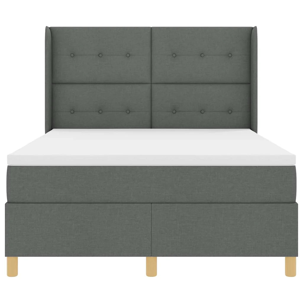 Letto a molle con strisce LED Grigio 140 x 200 cm Tessuto 3343694