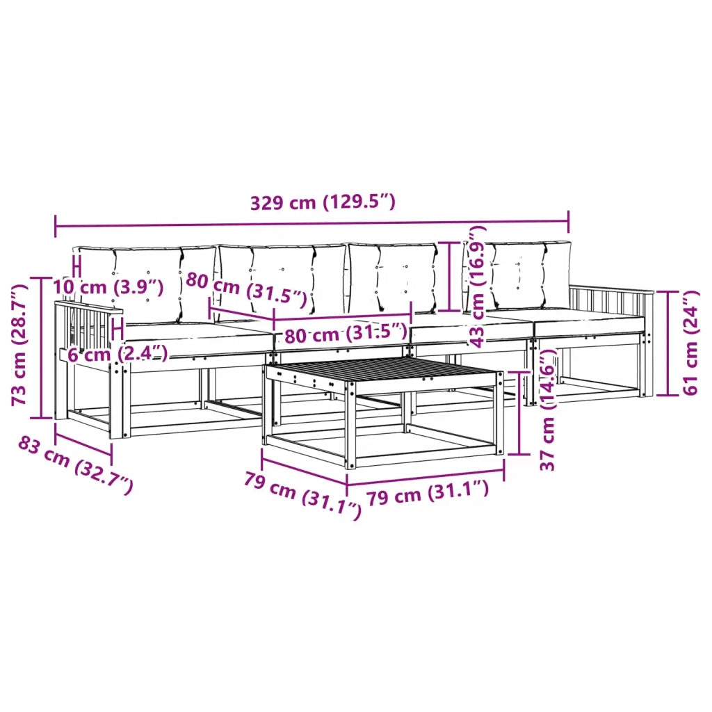 Set di divani da esterno 4 pz Bianco e Beige 3386022