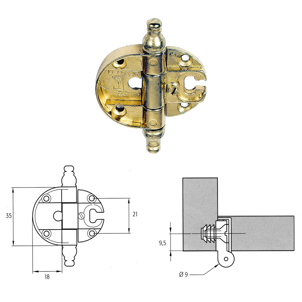 CERNIERA PER MOBILI 'A0056' bronzata- 2 pezzi